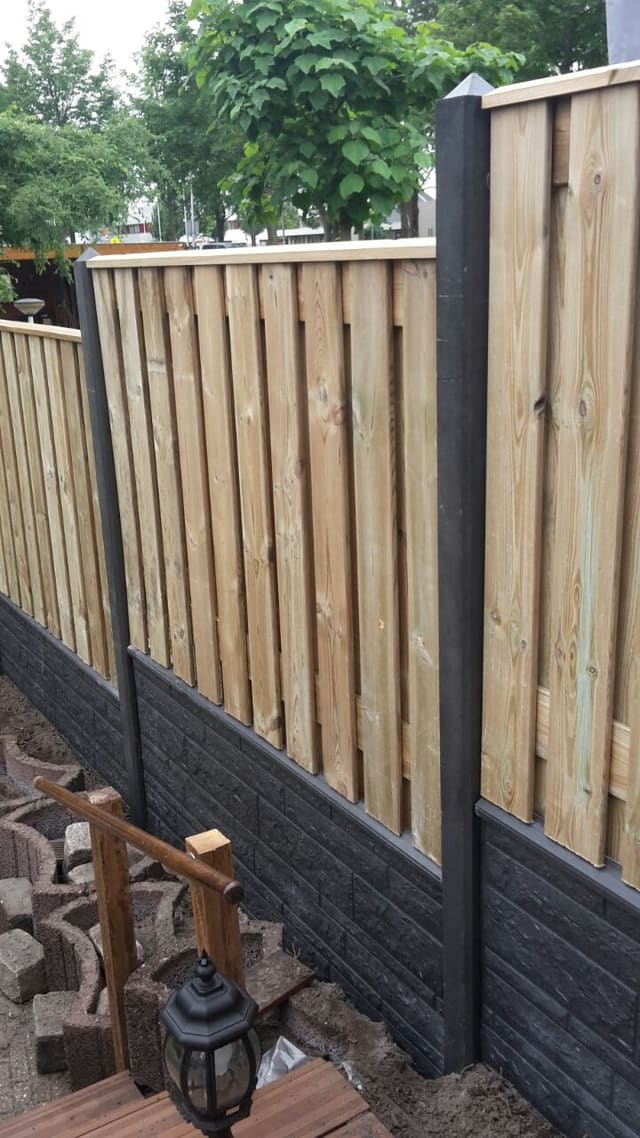 Grenen hout-beton schutting — foto 5